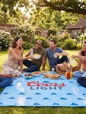 Coors Light Blue Festival Blanket with handle NWT